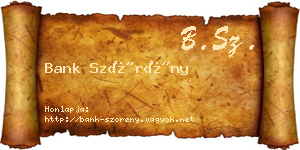 Bank Szörény névjegykártya